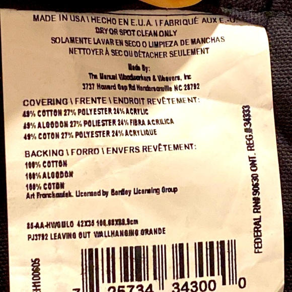 Wall hanging Tapestry PALM TREES Weavers Inc Nautical Scene wall art 40” by 34” - Picture 14 of 16